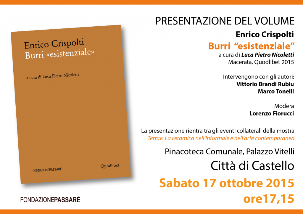 libro, burri, Crispolti, esistenziale