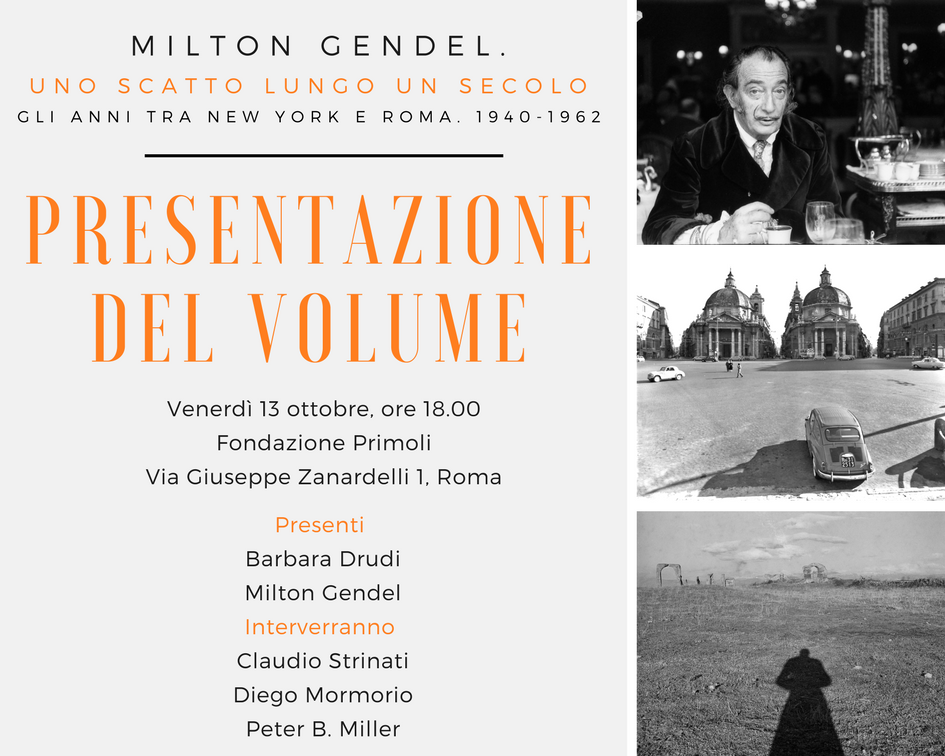 Milton Gendel, Fondazione Primoli, Barbara Drudi, Biblioteca Passaré